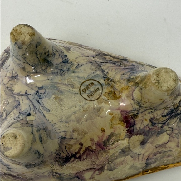 10 x4 “ Queen Pottery Elegant Gold and Purple Bowl - Picture 5 of 9